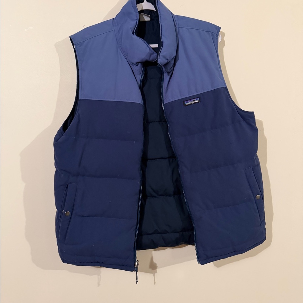 Patagonia Bivy Goose Down Reversible Puffer Vest Blue Men’s L